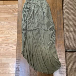 Vintage Olive green skirt short in the front mid length in the back